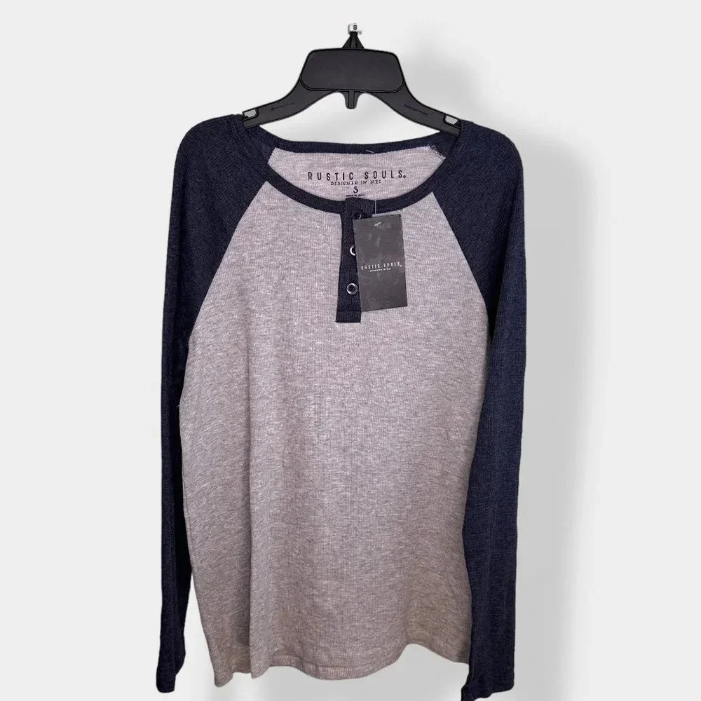 Rustic Souls‎ Long Sleeve Thermal Baseball Tee S